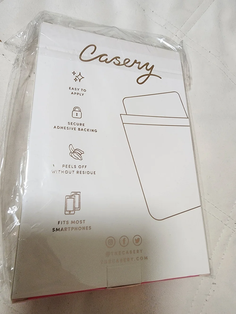 Metallic Gold Stick-On Phone Card Pocket